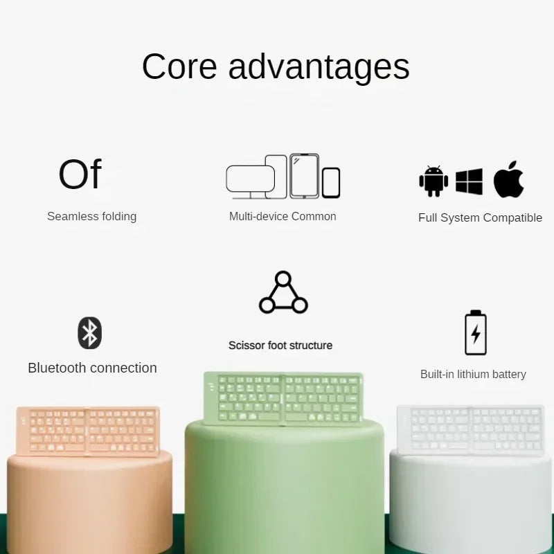 Clavier Bluetooth Compact et Pliable – Multilingue – Pour Tablette, iPad, PC, iOS/Android/Windows