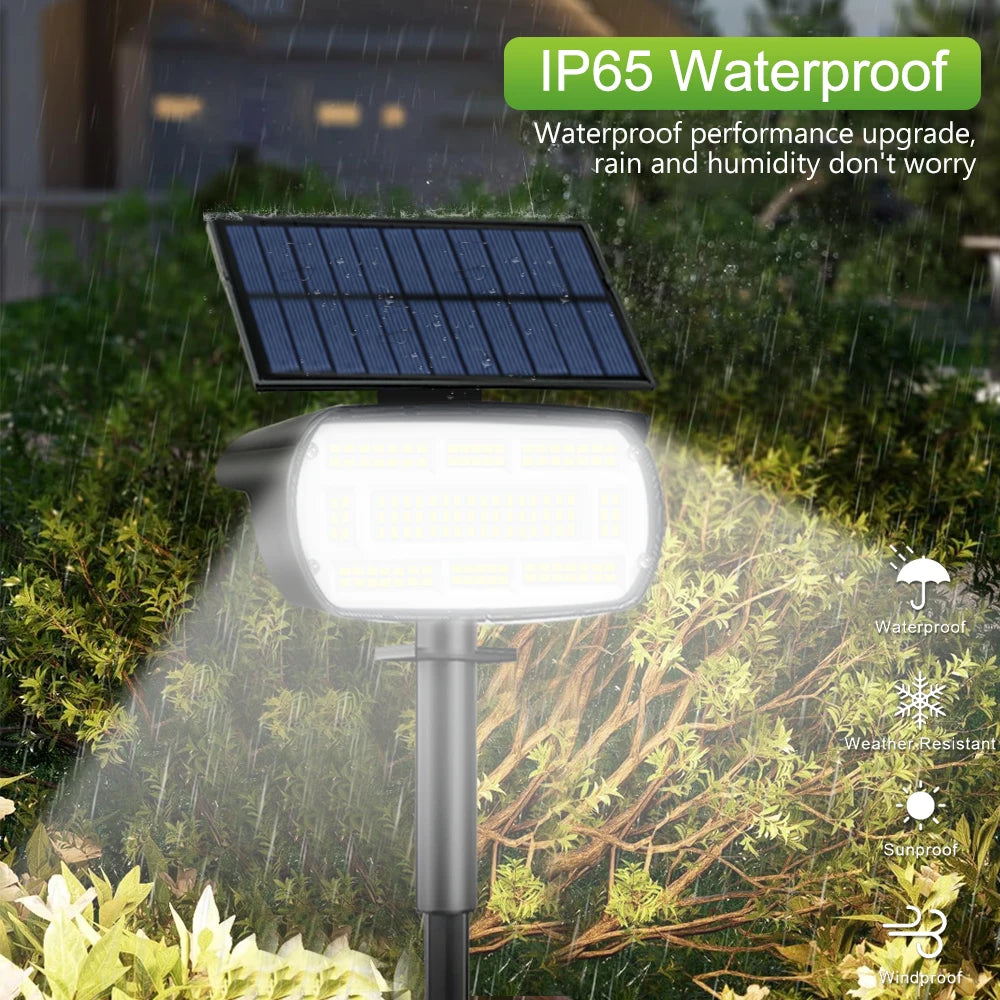 Spot Solaire Paysage 136 LED – Éclairage Extérieur Étanche pour Jardin, Allée et Voie