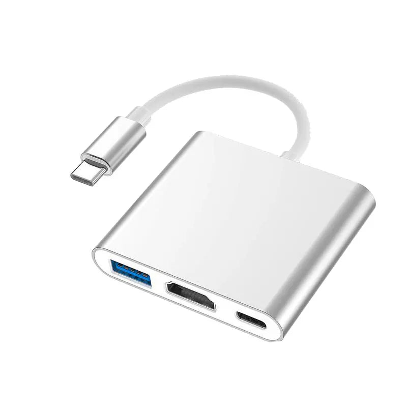 Hub USB C 3 en 1, alimentation 100W, USB 3.0 4K, compatible HDMI pour MacBook Surface Chrome Steam Deck, adaptateur USB 3.0 Stable