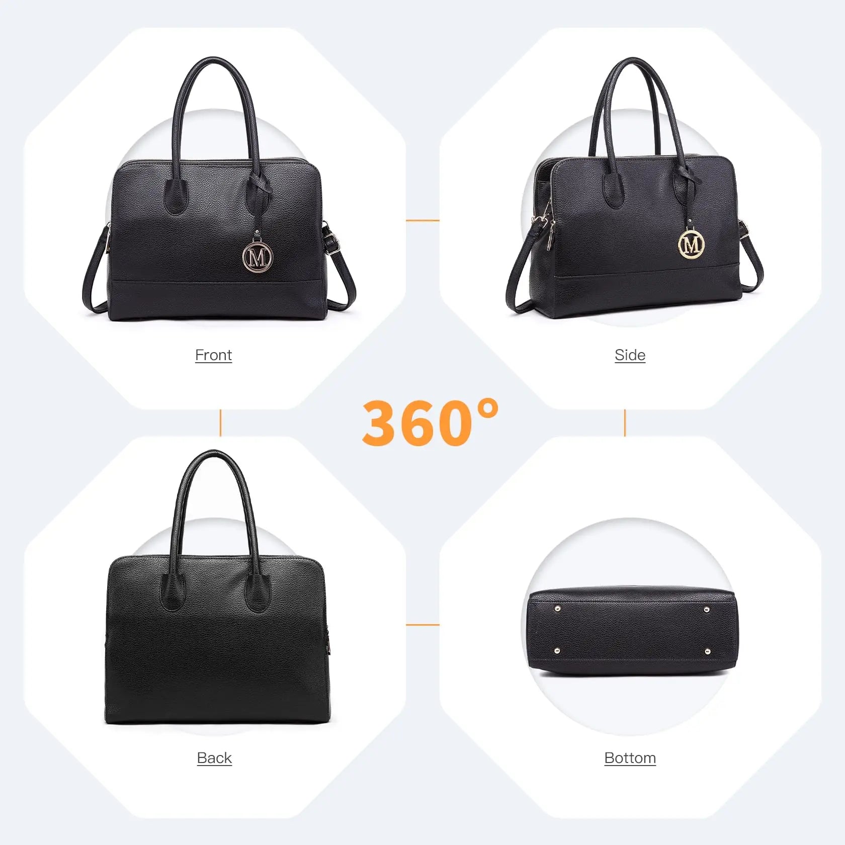 Porte-documents 13 pouces rétro élégant Miss Lulu, sac à main pour ordinateur portable