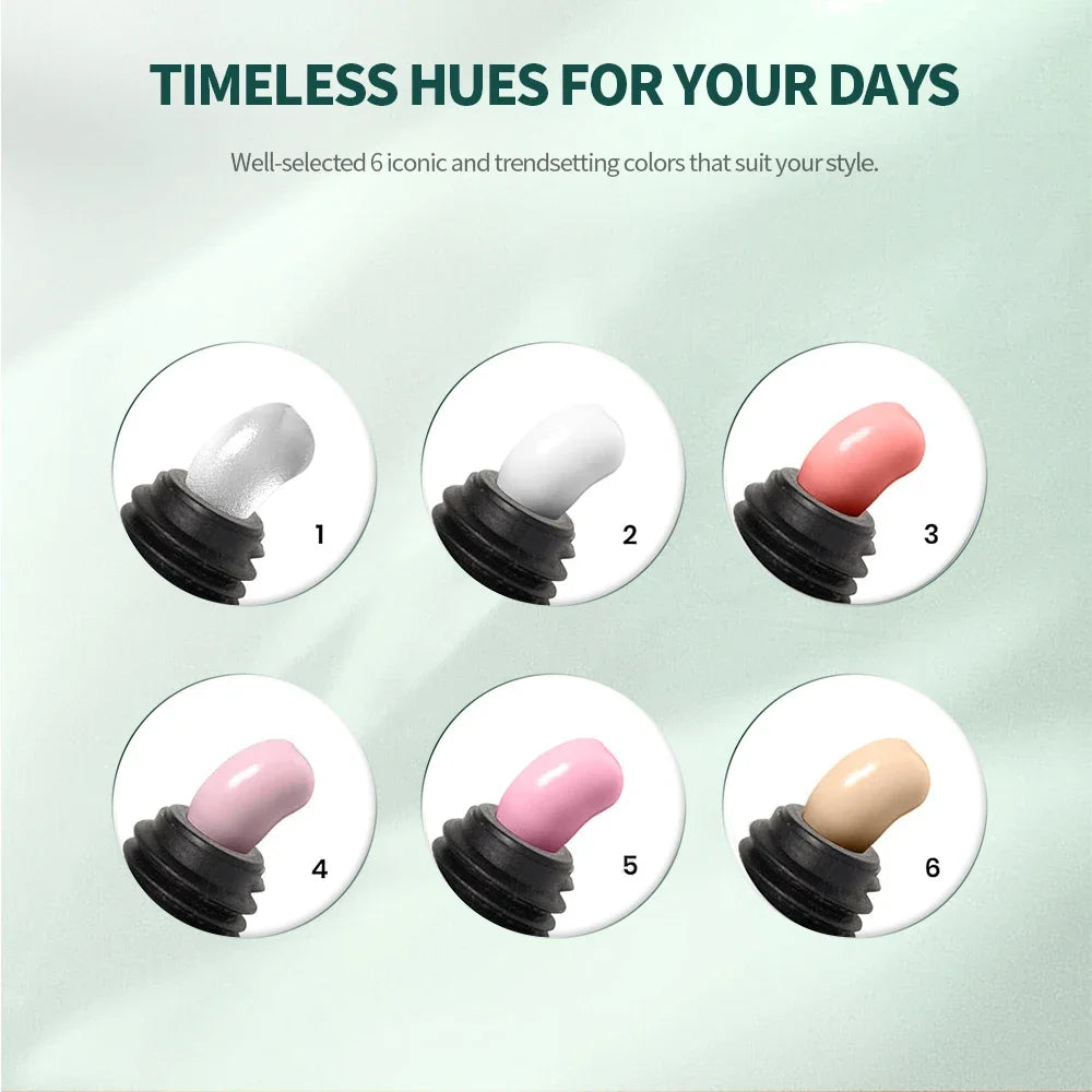 Kit PolyGel Extension d’Ongles 6 Couleurs avec Pinceau, Formes, Base et Top Coat