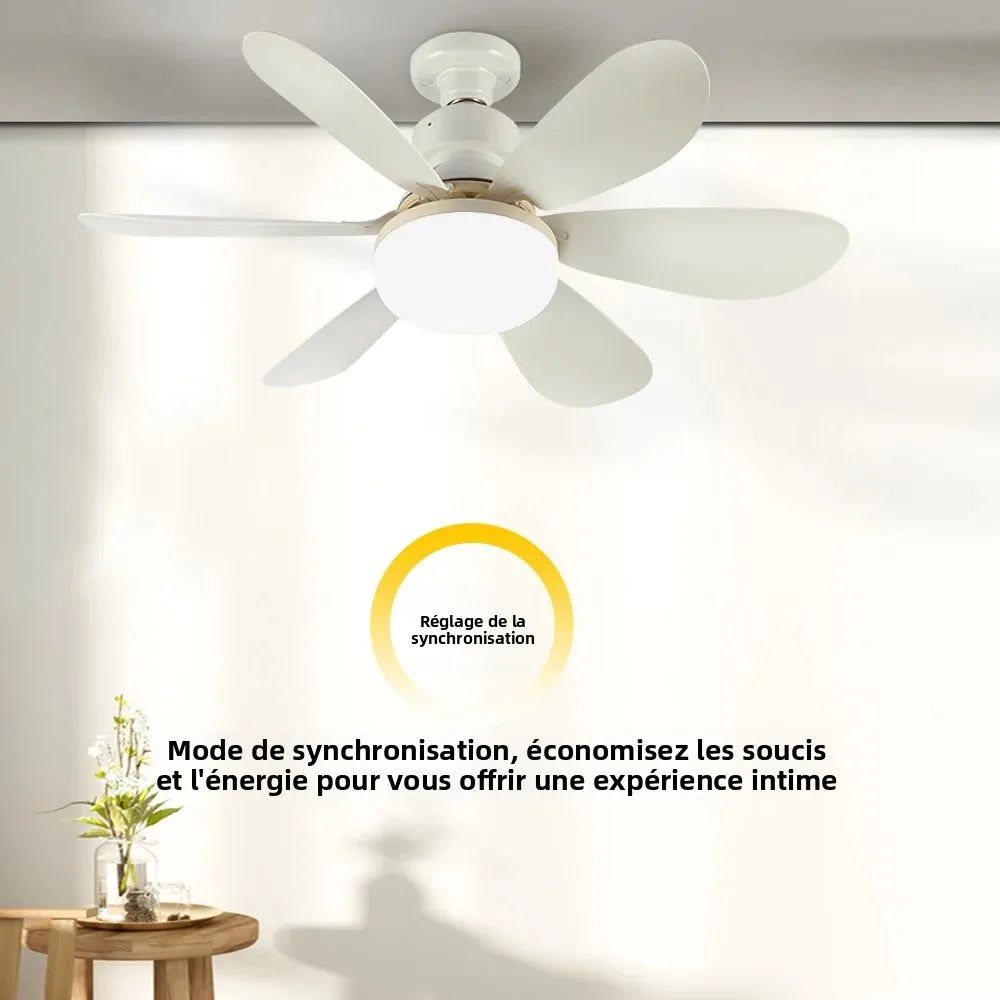 Ventilateur de plafond LED E27 40W avec lumière intégrée – 3 modes d’éclairage réglables, télécommande, ventilateur électrique silencieux