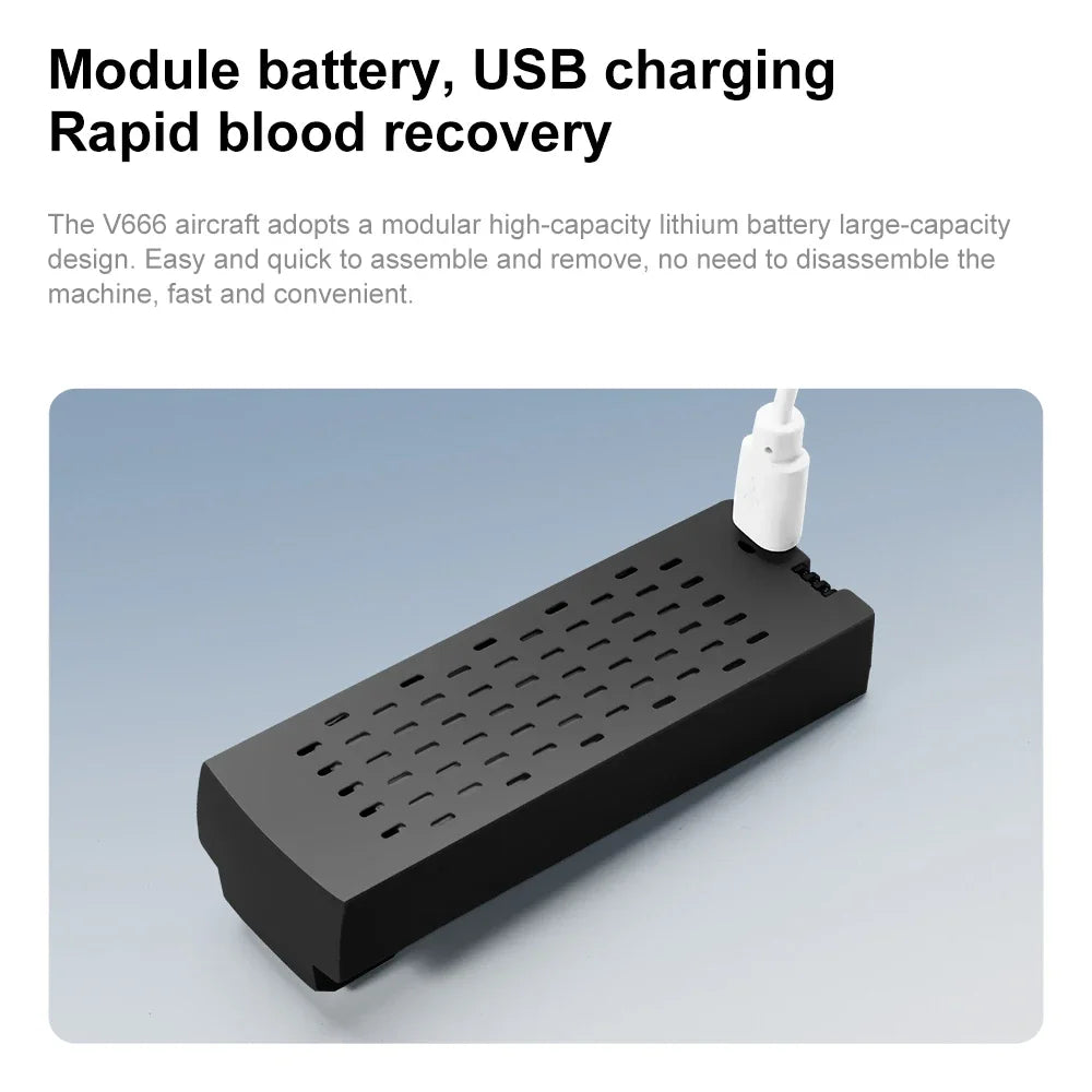 Batterie de Drone V666 3.7V 1000mAh, batterie d'origine pour Drone/RC Quadcopter V666, batterie de rechange, accessoires et pièces