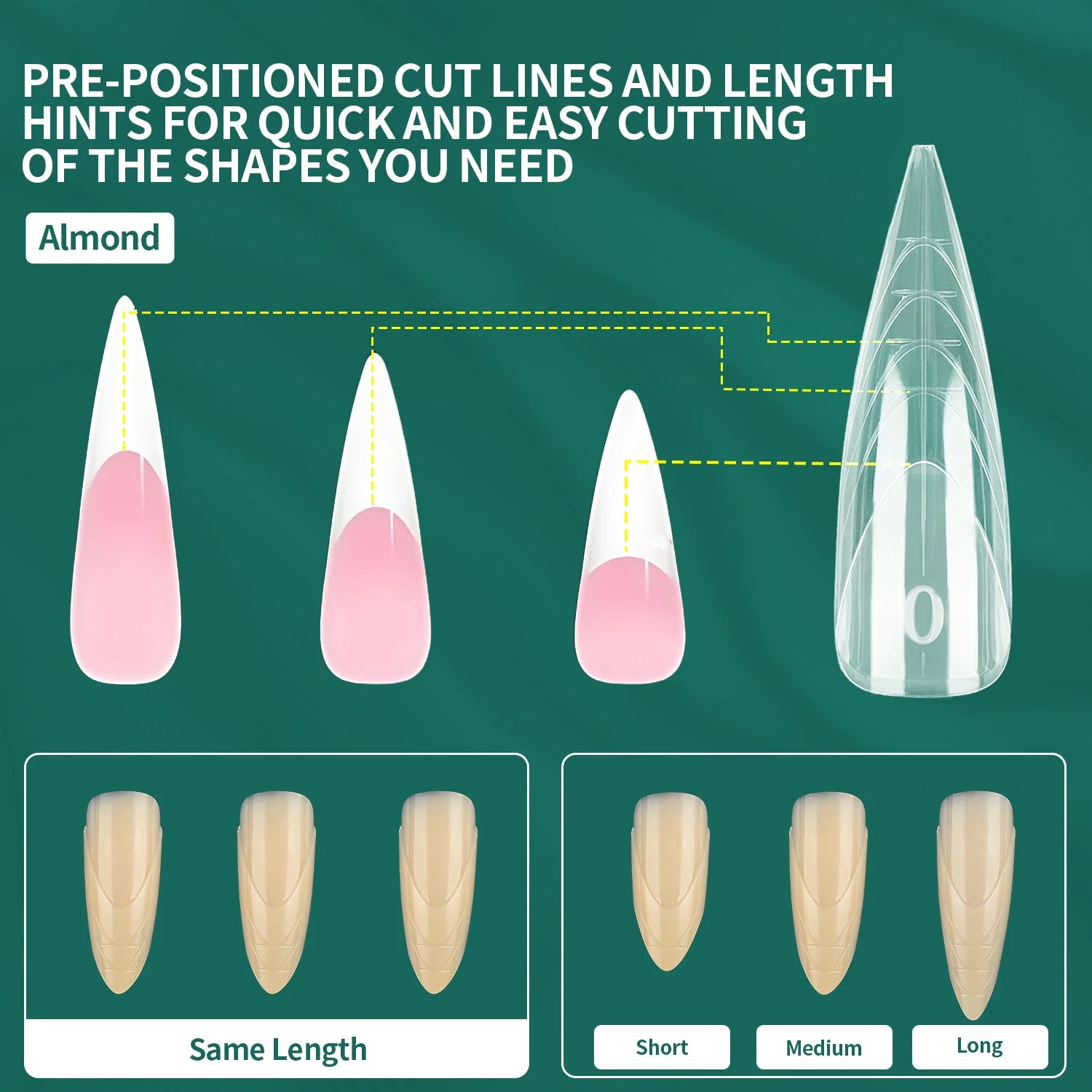 Formes doubles Stiletto pour ongles, 150 pièces