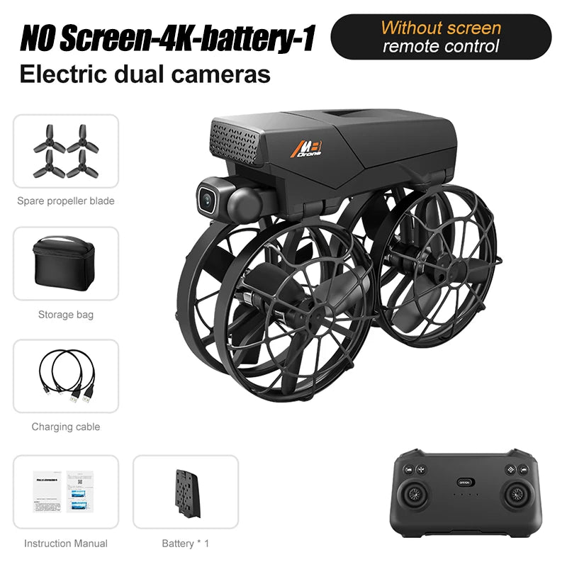Drone M8 4K Professionnel – Double caméra, écran intégré, flux optique