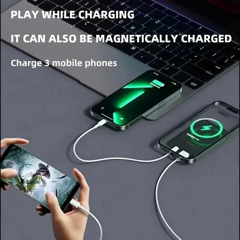 Batterie externe magnétique sans fil 100000 mAh, charge super rapide, batterie portable avec adaptateur Powerbank pour iPhone, Huawei, Samsung.