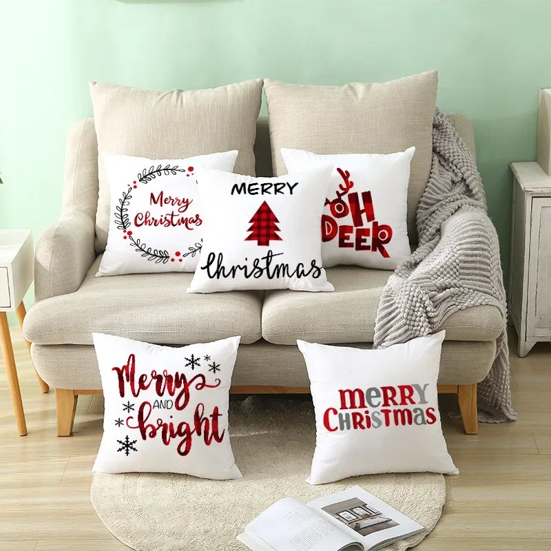 Housse de coussin de Noël 45 cm, taie d'oreiller, décorations de Noël pour la maison, ornement de Noël, nouvel an