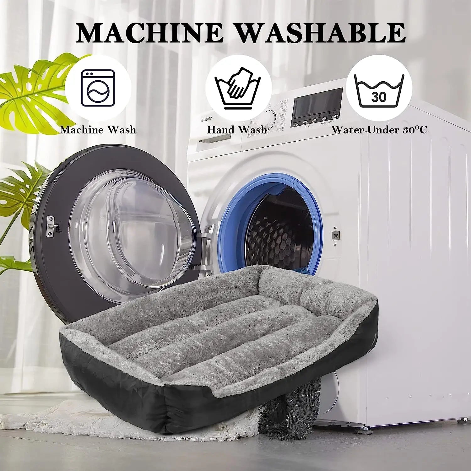 Lit pour chien, grands et moyens chiens, lit rectangulaire lavable, lit pour chien confortable et respirant, lit pour animal de compagnie