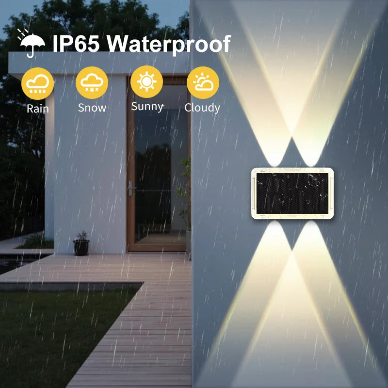 Solarleuchten für Zäune mit 4 LEDs – Up/Down-Beleuchtung