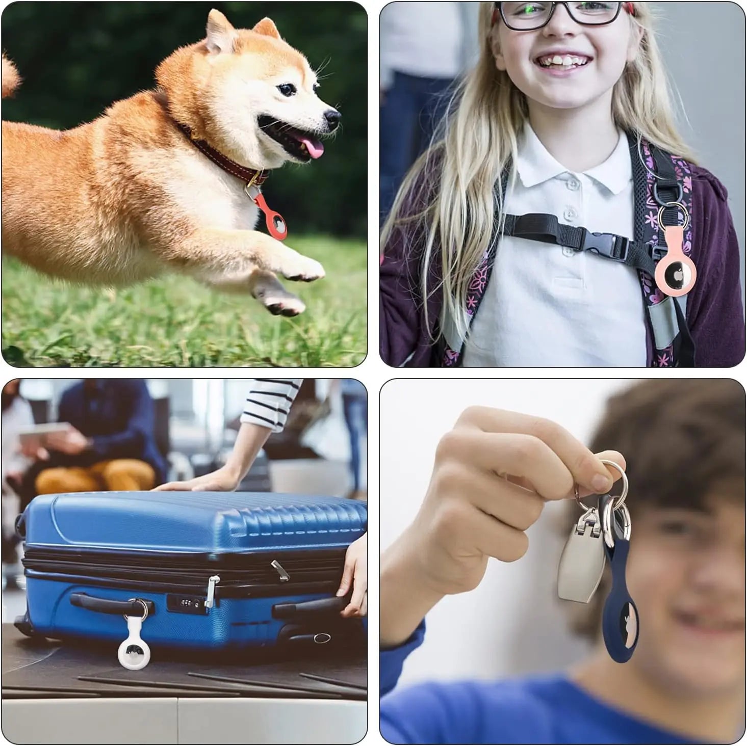 Étui en silicone pour Apple Airtags, coque de protection,porte-clés pour Apple Air Tag