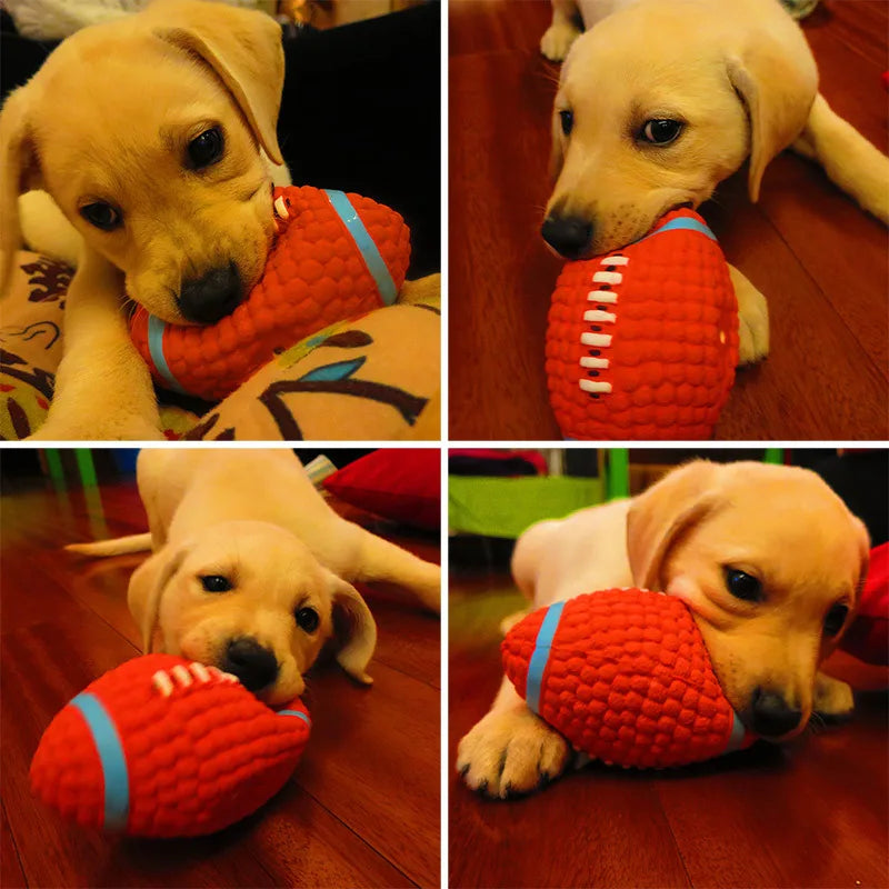 Ballon de Football en Latex Naturel pour Chien, Jouet à Mâcher Interactif, Doux et Rebondissant, Durable, pour Petits, Moyens et Grands Chiens