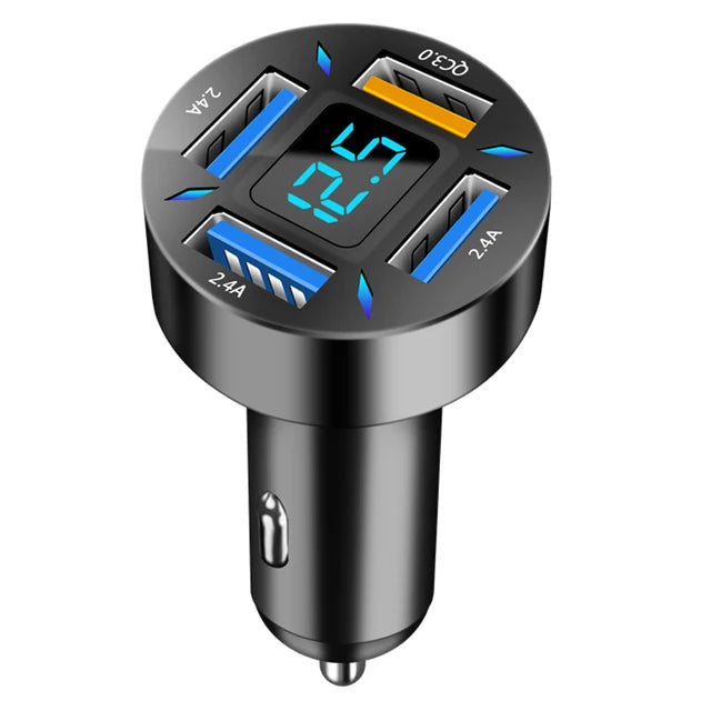 Chargeur de voiture mini USB 100 W à double port, charge ultra rapide, adaptateur de téléphone, prise allume-cigare 12-24 V