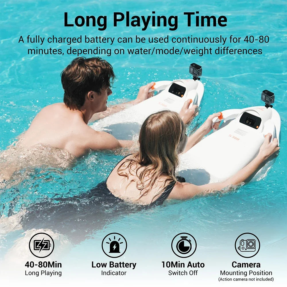 Planche de surf électrique TESMOTO S300, jusqu'à 80 minutes de jeu, bodyboard pour sports nautiques, planche de natation électrique pour femmes/hommes