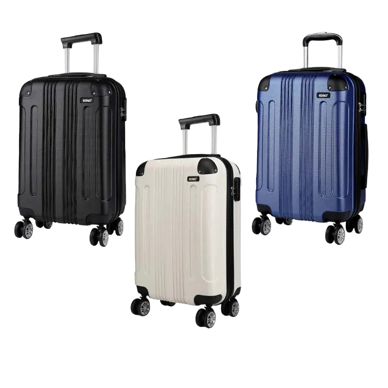 Valise trolley légère et rigide avec 4 roues jumelles KONO – Matériau ABS