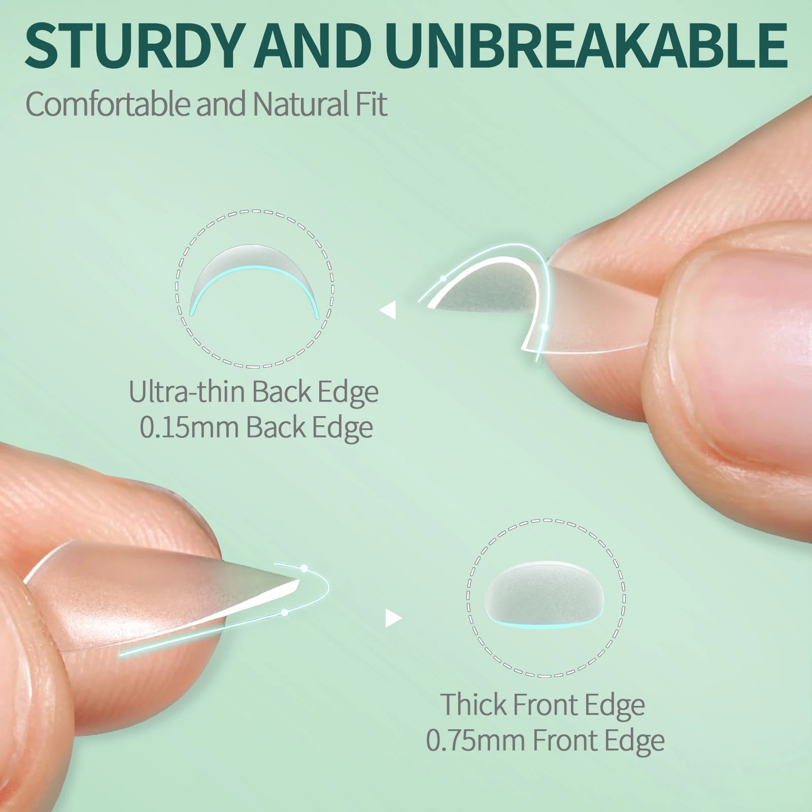 Faux Ongles Courts Demi-Couverture, Courbe C N64.pour Extension, Salon de Manucure DIY, 150 Pièces, 256 12 TANNo