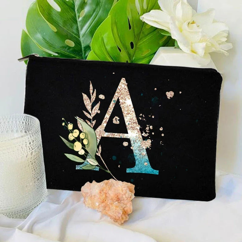 Trousse de maquillage à fermeture éclair avec dégradé de couleurs, trousse de toilette de voyage tendance, trousse de maquillage