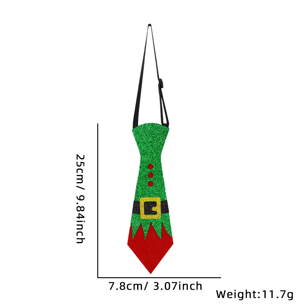 Cravates de Noël en Feutre pour Enfants, Décorations de ix, Bonhomme de Neige, Elk, Arbre