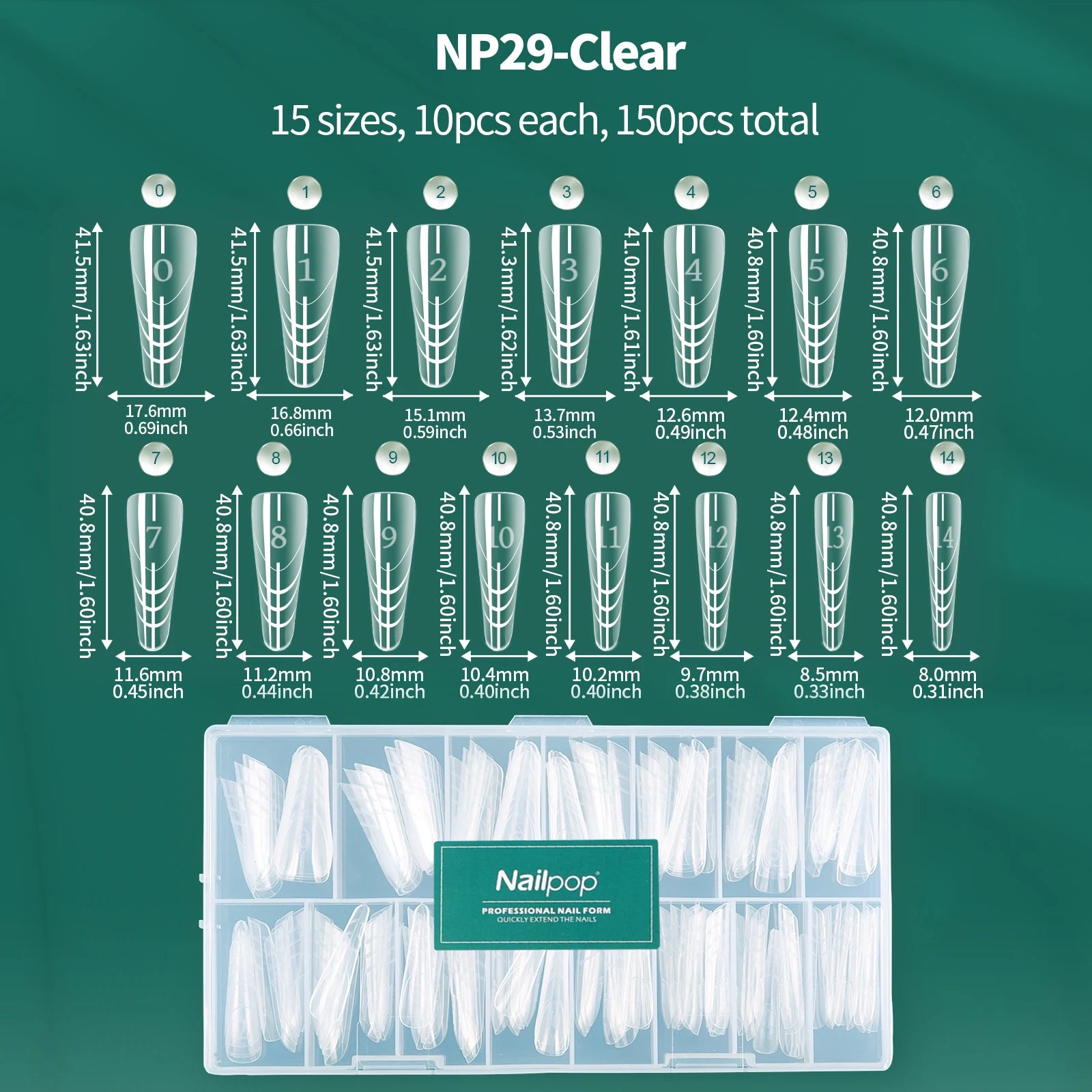 Formes d’ongles français double forme, 360 pièces, 6 styles uniques