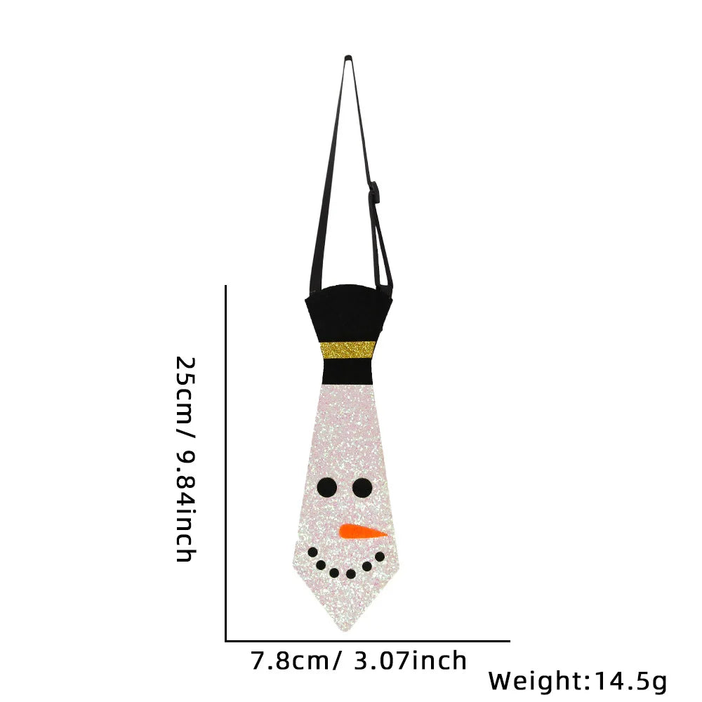 Cravates de Noël en Feutre pour Enfants, Décorations de ix, Bonhomme de Neige, Elk, Arbre