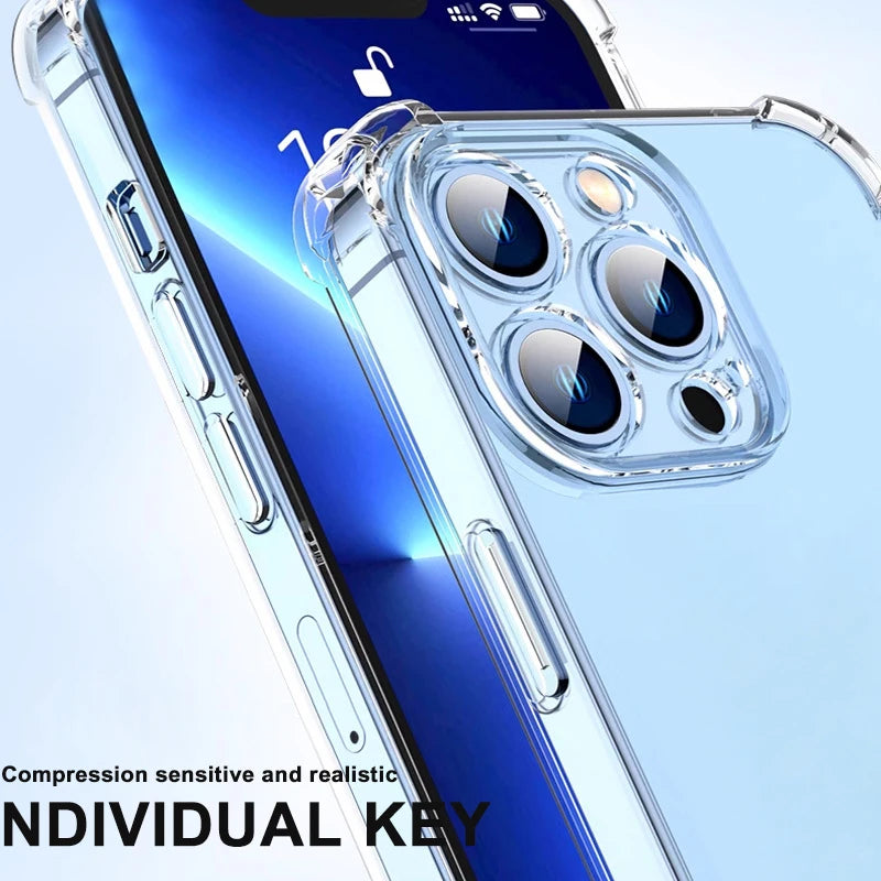 Coque de téléphone transparente antichoc en Silicone – Étui arrière pour iPhone 6 à iPhone 17 Pro Max