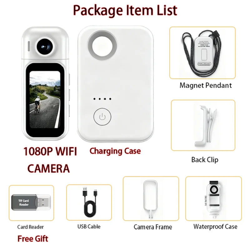 Caméra d’Action Mini JETO 4K/1080P – POV FHD, WiFi, Écran Tactile IPS