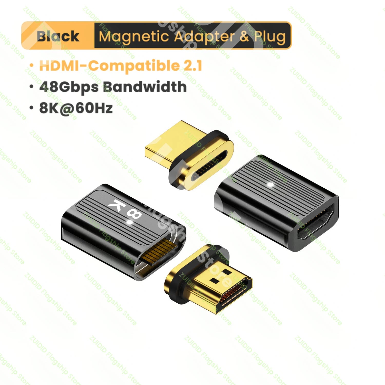 Adaptateur magnéatique 2.1 Compatible HDMI mâle à femelle pour Xiaomi TV Box PS5 USB HUB haute vitesse 8K/60Hz 4K/120Hz 48Gbps câble eARC