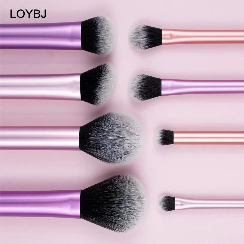 LOYBJ 8-teiliges Make-up-Pinsel-Set, Foundation, weiches Puder, Rouge, Kontur, Concealer, Lidschatten, professioneller Make-up-Pinsel