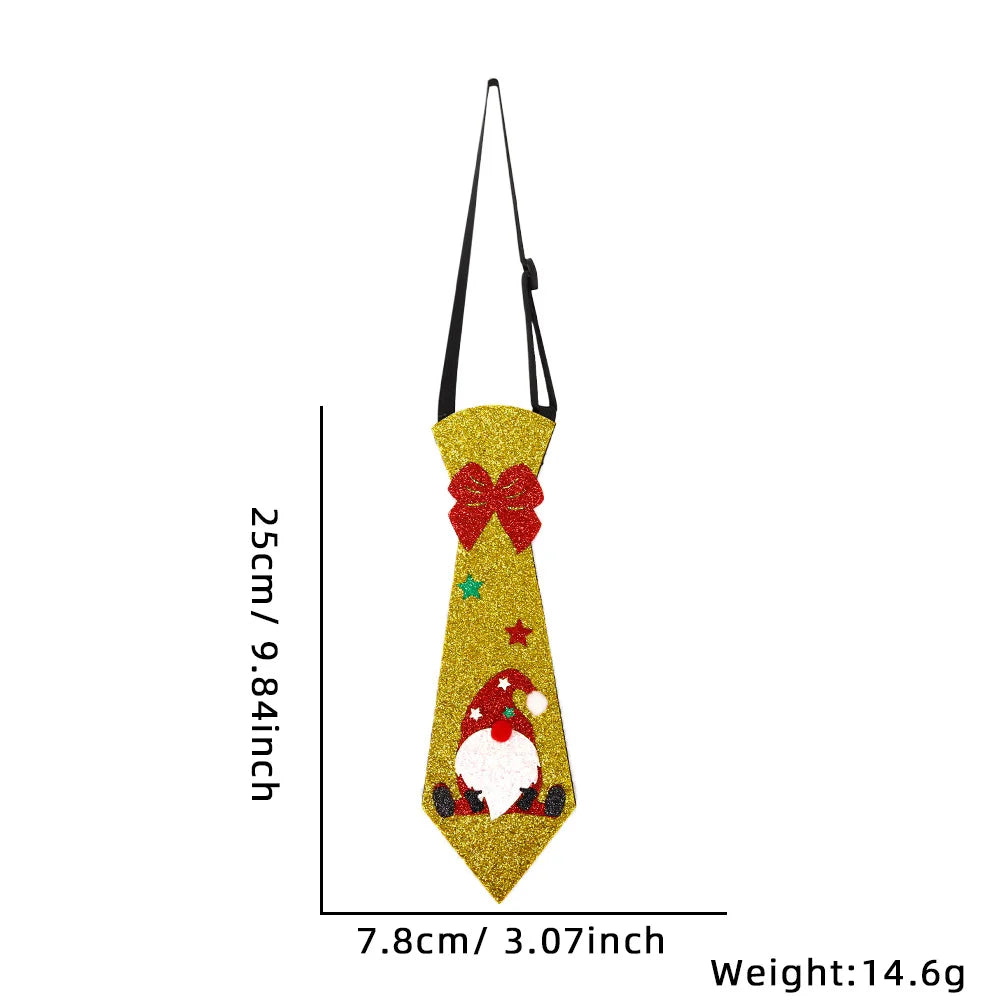 Cravates de Noël en Feutre pour Enfants, Décorations de ix, Bonhomme de Neige, Elk, Arbre