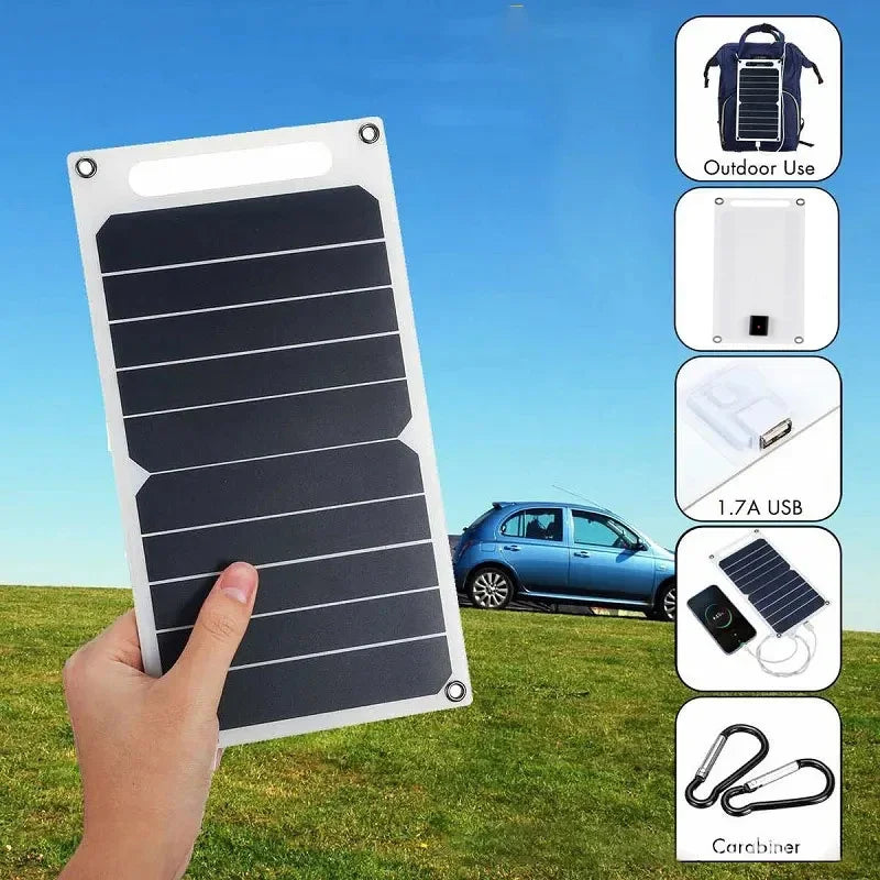 Panneau solaire 30 W avec USB, étanche, pour randonnée en plein air et camping, batterie portable, chargeur de téléphone portable, panneau de charge 6,8 V
