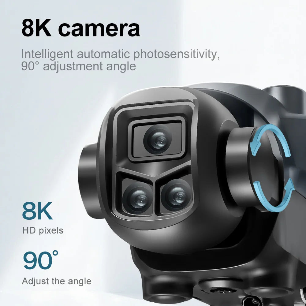 Drone V98 – Quadrirotor pliable WIFI FPV avec caméra 8K, vol stationnaire, jouet RC, cadeau pour enfant