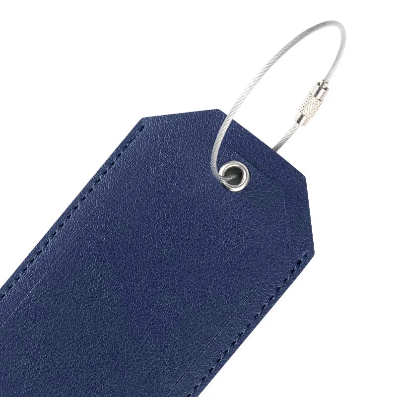 Étiquettes de bagage en cuir PU pour hommes et femmes, accessoires de voyage, document solide, étiquette de sac, nom, adresse d'identification