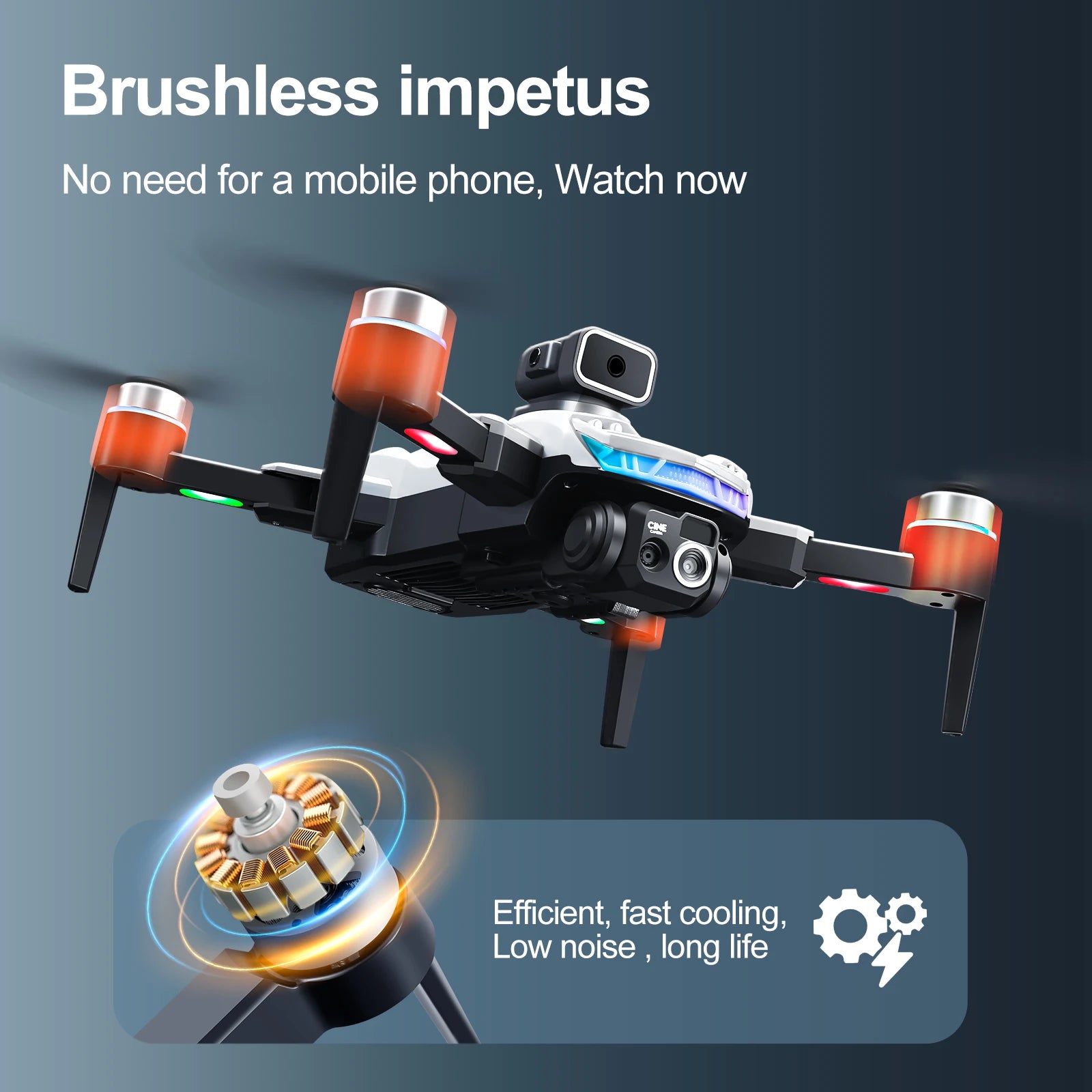 Drone S160 Pro 6K HD EIS – Drone FPV à double caméra avec écran RC, LED colorées, moteur sans balais