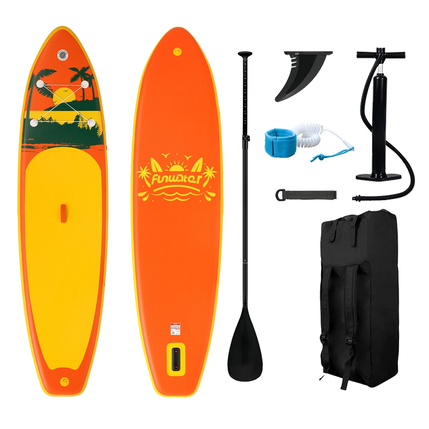 Planche de Paddle Gonflable Antidérapante FunWater, Sports Aquatiques, 335x83x15cm