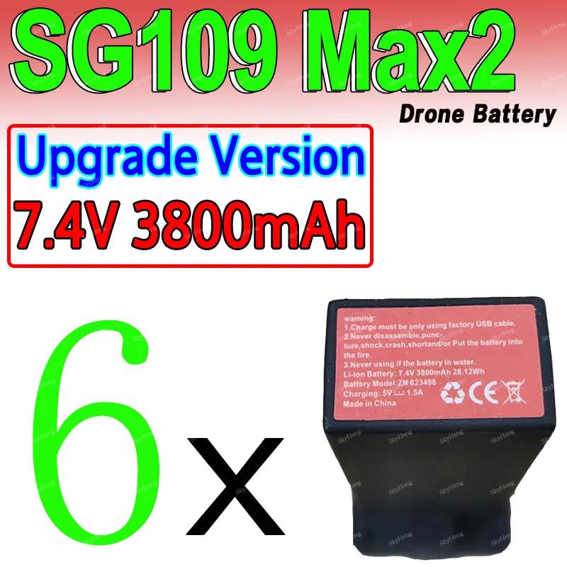 Batterie d'origine pour SG109Max2 GPS Dron 7.4V 3800MAh batterie pour ZLL SG109 Max2 7.4V 2200mAh batterie de remplacement pièces d'accessoires