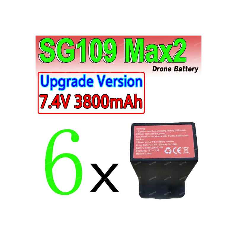 Batterie originale 7.4V 2200mAh / 3800mAh pour Drone ZLL SG109 Max2 – Batterie de remplacement RC