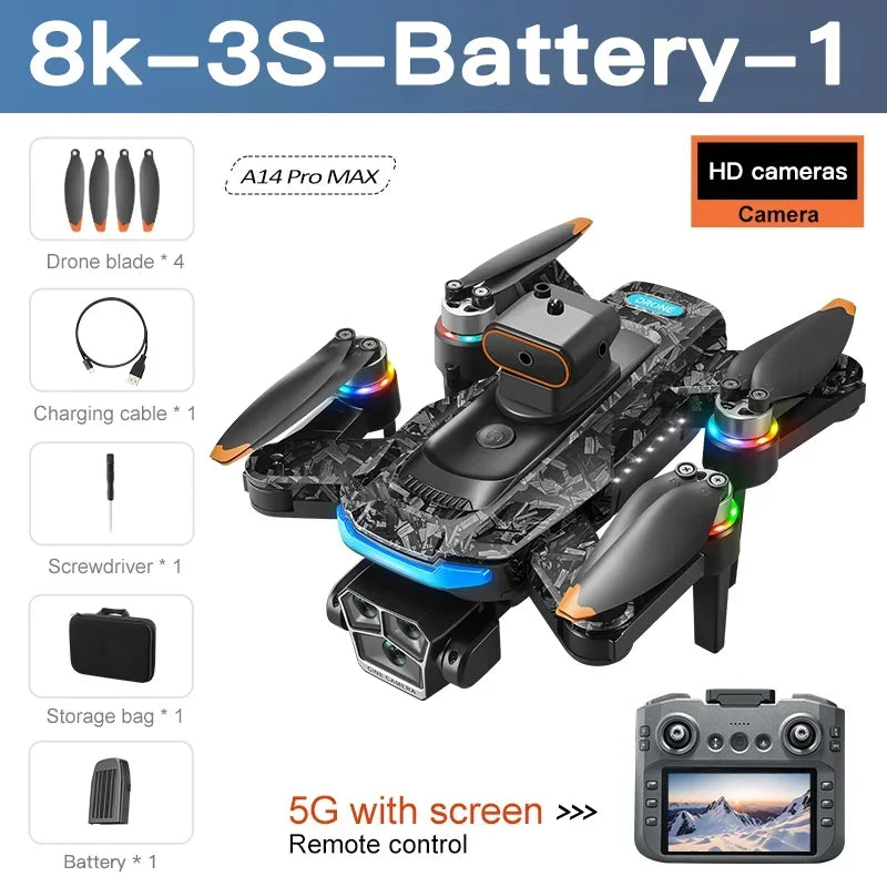 Drone Xiaomi Mijia A14 ProMax avec caméra 8K HD, quadcopter avec télécommande à écran, WiFi 5G, photographie aérienne, moteur sans balais, drone RC.