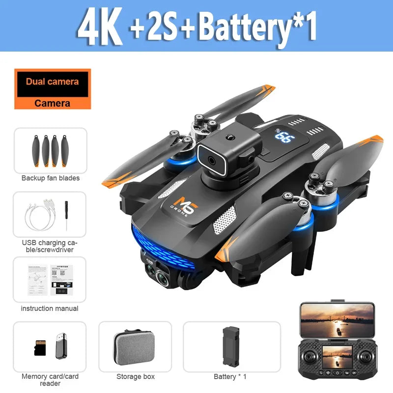 Drone Xiaomi MIJIA M6 Professionnel avec caméra 8K, drone 5G WIFI FPV UAV avec télécommande à écran, drone RC avec évitement d'obstacles, quadcopter aérien