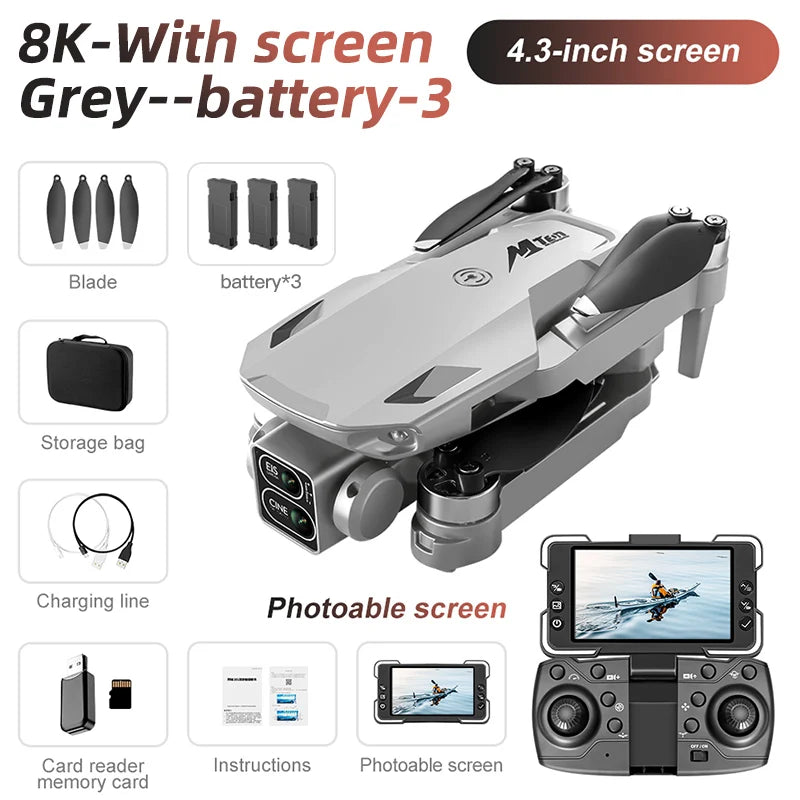 M10 Professional 4K 5G HD Drone Dual Camera Remote Control with Screen FPV Photography Brushless Foldable RC Quadcopter