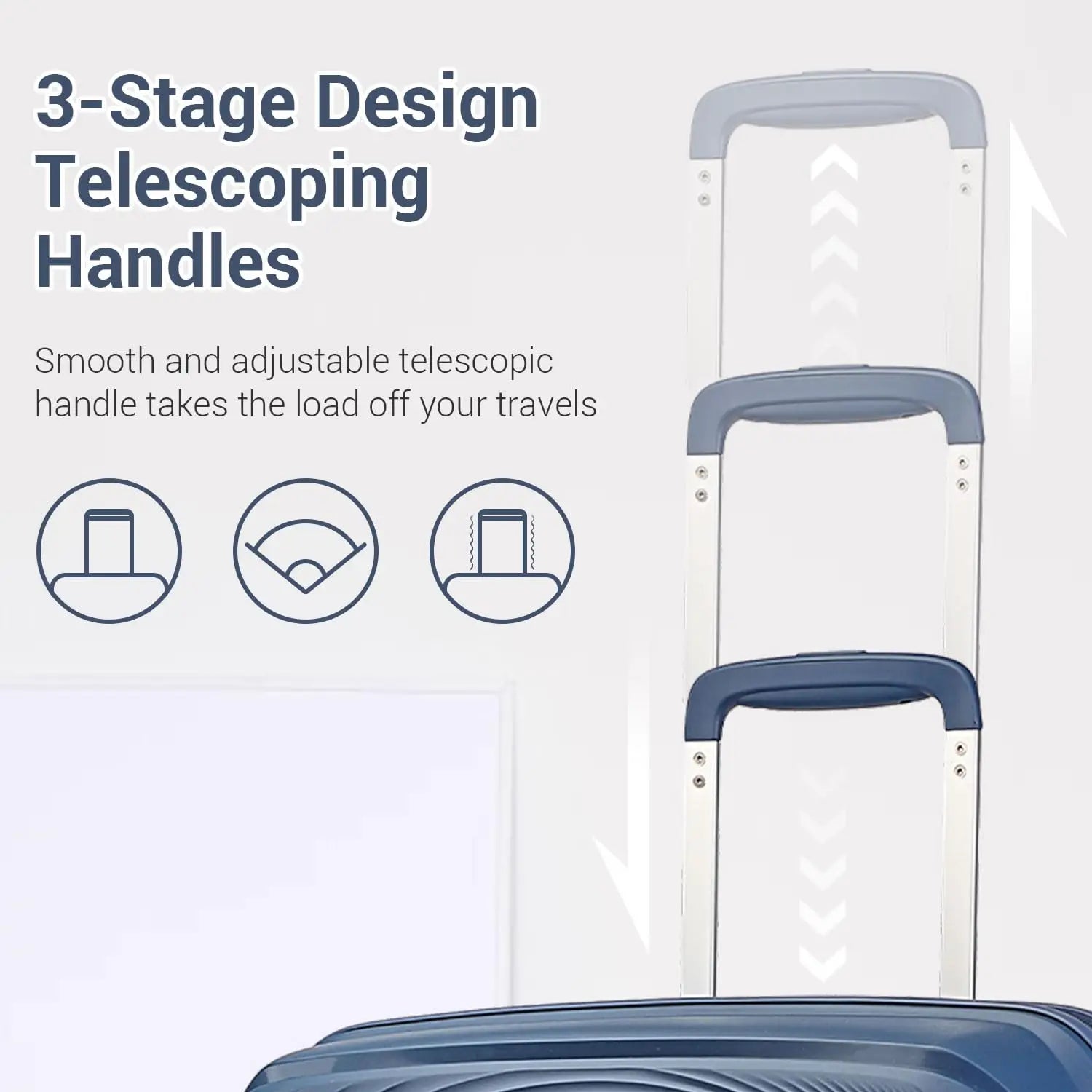 Valises de voyage British Traveller, 3 pièces, PP, serrure TSA et 4 roues pivotantes