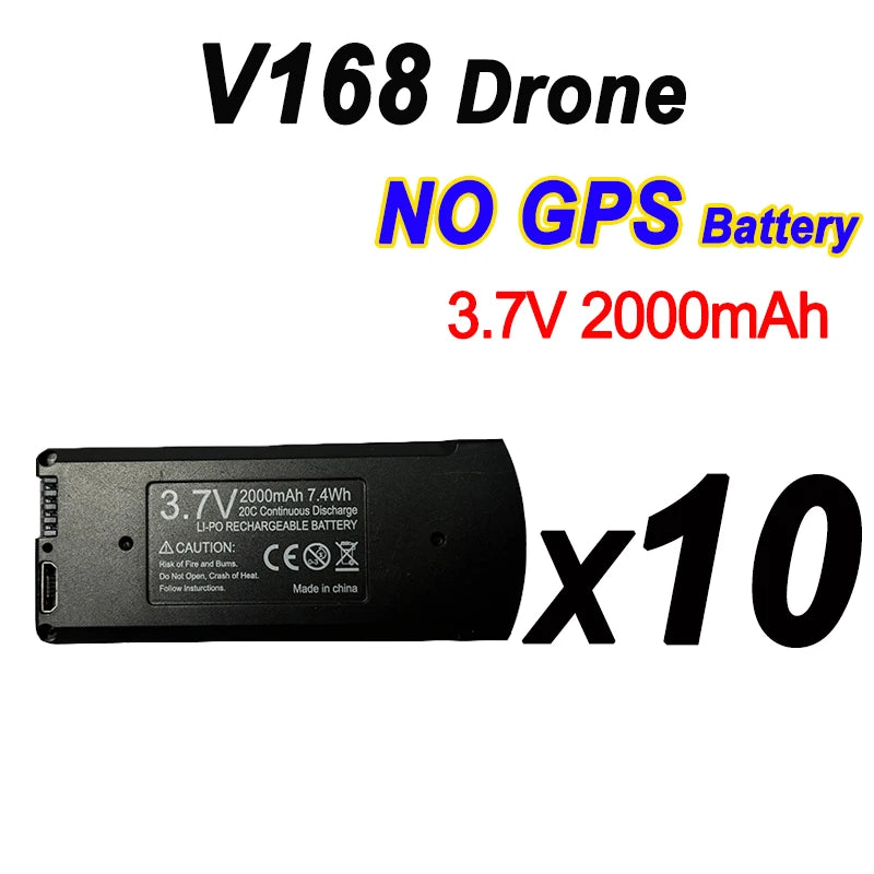 Batterie originale pour Drone à flux optique V168 6K, 3.7V, 2000mAh, pour V168 Pro NOGPS RC Quadcopter, pièces de rechange, accessoires