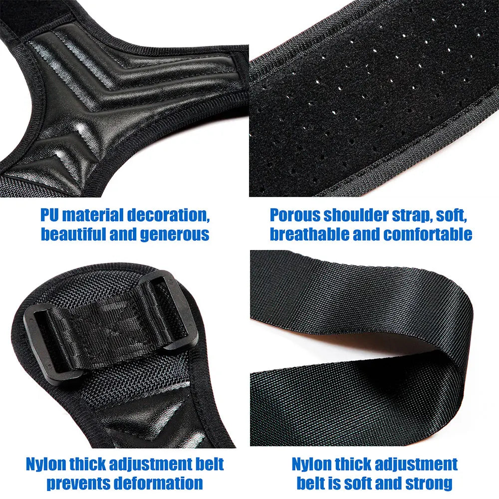 Ceinture de soutien dorsale, Attelle de posture réglable pour le haut du dos pour hommes et femmes, soutien de la colonne vertébrale