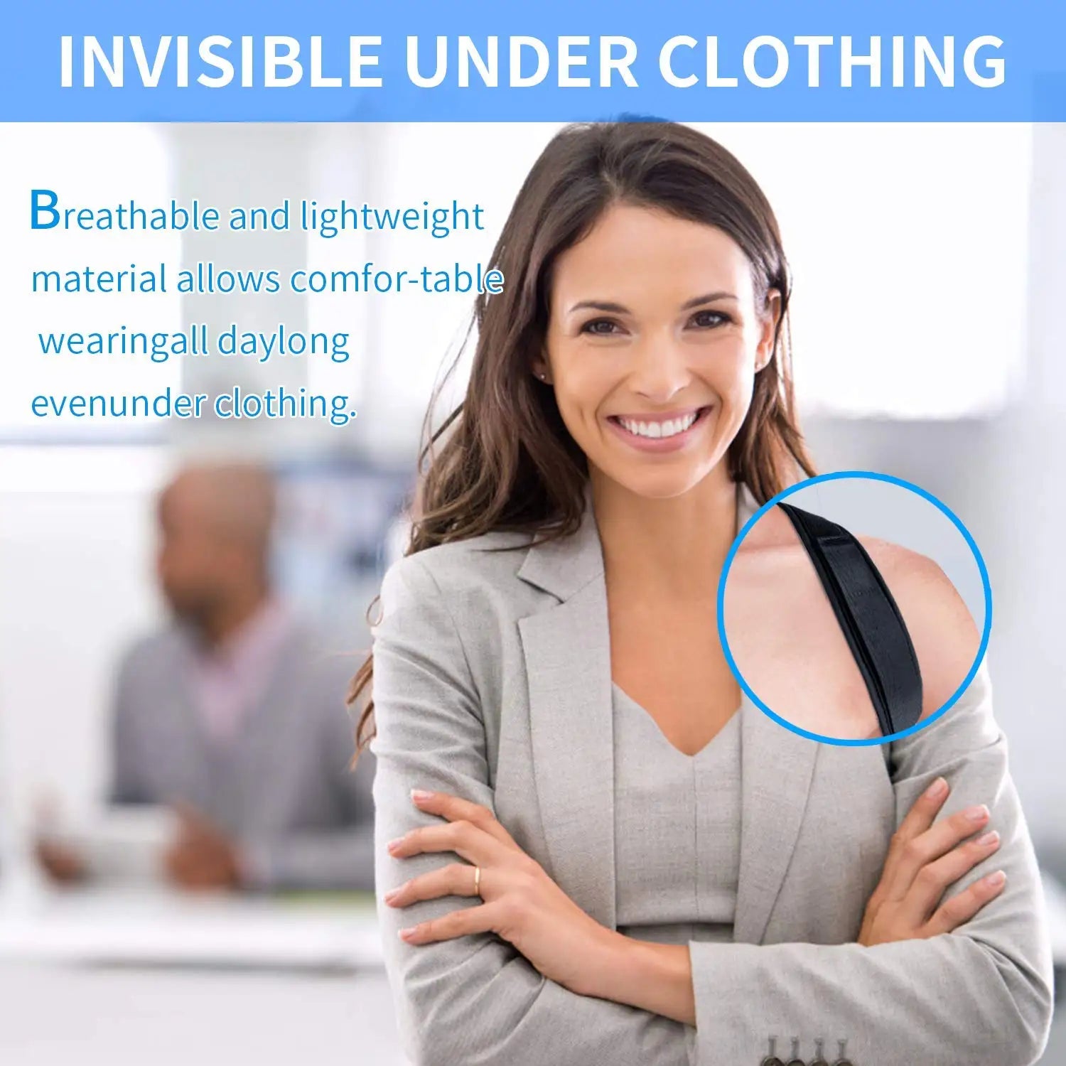 Ceinture de soutien dorsale, Attelle de posture réglable pour le haut du dos pour hommes et femmes, soutien de la colonne vertébrale