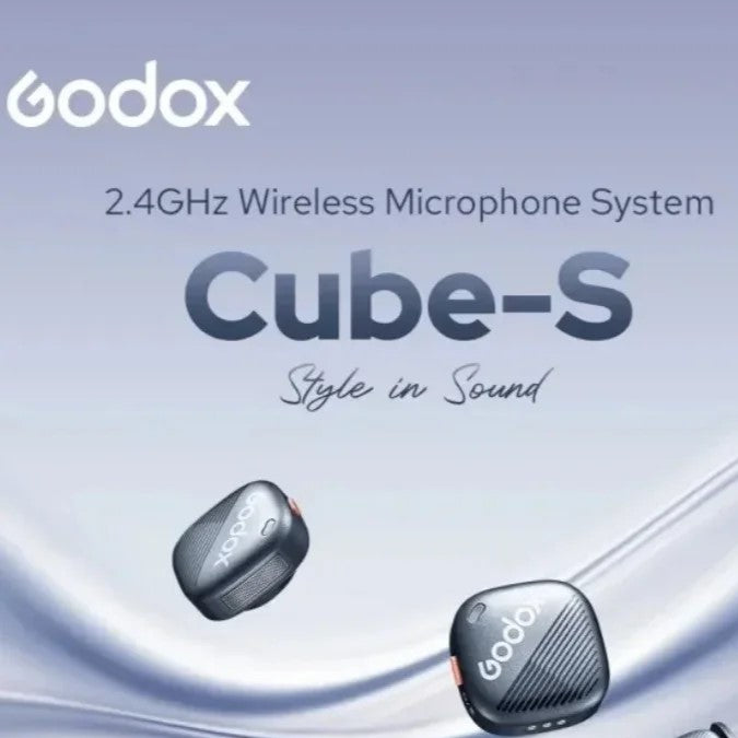 Bluetooth Microphone, Godox Cube-S Wireless Microphone System, 2.4GHz, All-New Time Capsule Design, 300m Stable Transmission for Vzone, Live Streaming