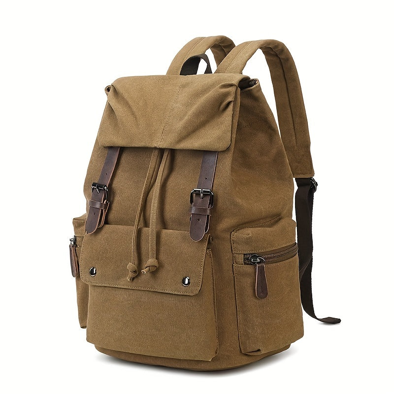 Retro-Canvas-Rucksack, robuster, langlebiger Computer-Rucksack, Schultasche für High-School-Studenten, Arbeiter-Aufbewahrungstasche, Büro-Geschäftsreisen