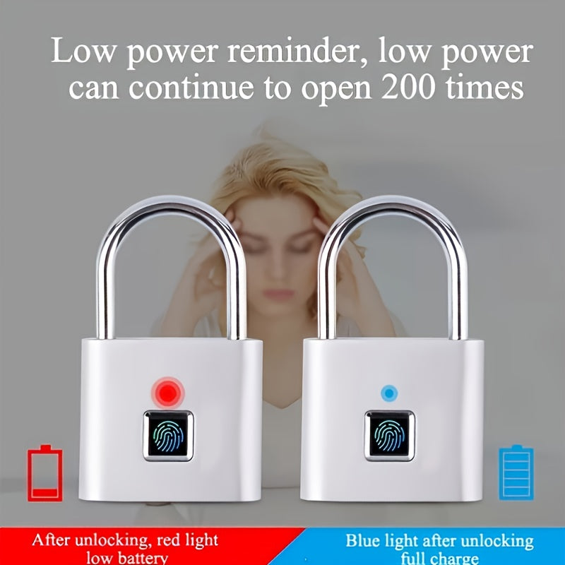 Mini Smart Fingerprint Padlock Keyless USB Rechargeable Battery