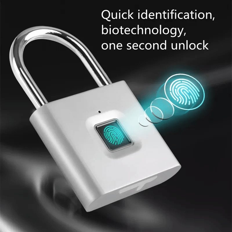 Mini Smart Fingerprint Padlock Keyless USB Rechargeable Battery