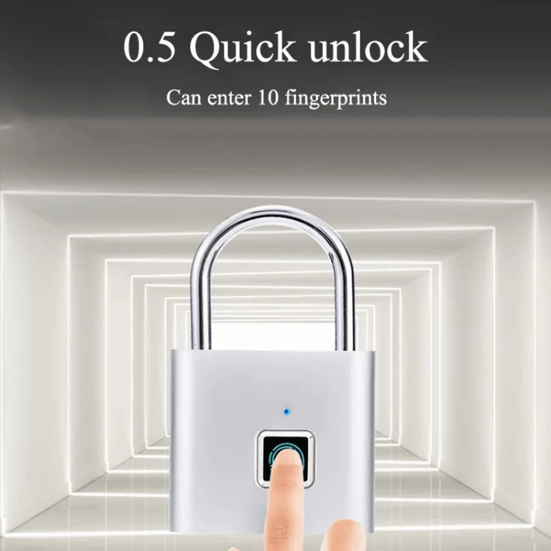 Mini Smart Fingerprint Padlock Keyless USB Rechargeable Battery