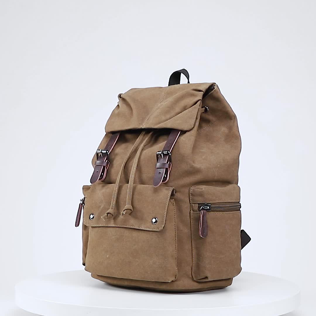 Retro-Canvas-Rucksack, robuster, langlebiger Computer-Rucksack, Schultasche für High-School-Studenten, Arbeiter-Aufbewahrungstasche, Büro-Geschäftsreisen