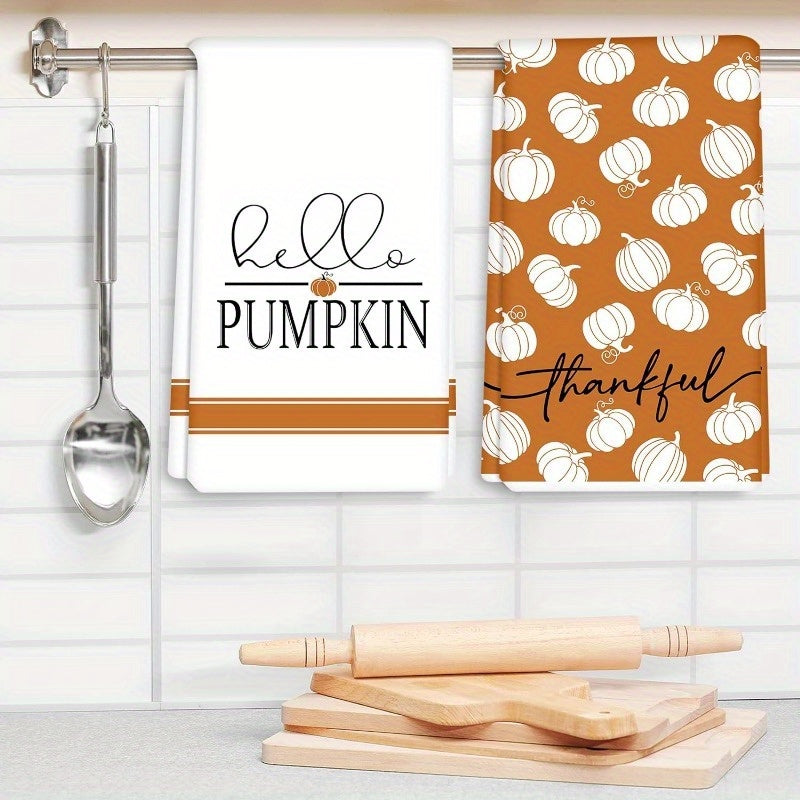 Modern Pumpkin Kitchen Towels, Set of 4