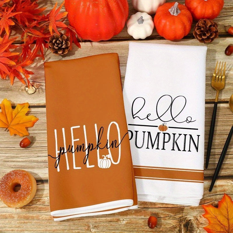 Modern Pumpkin Kitchen Towels, Set of 4